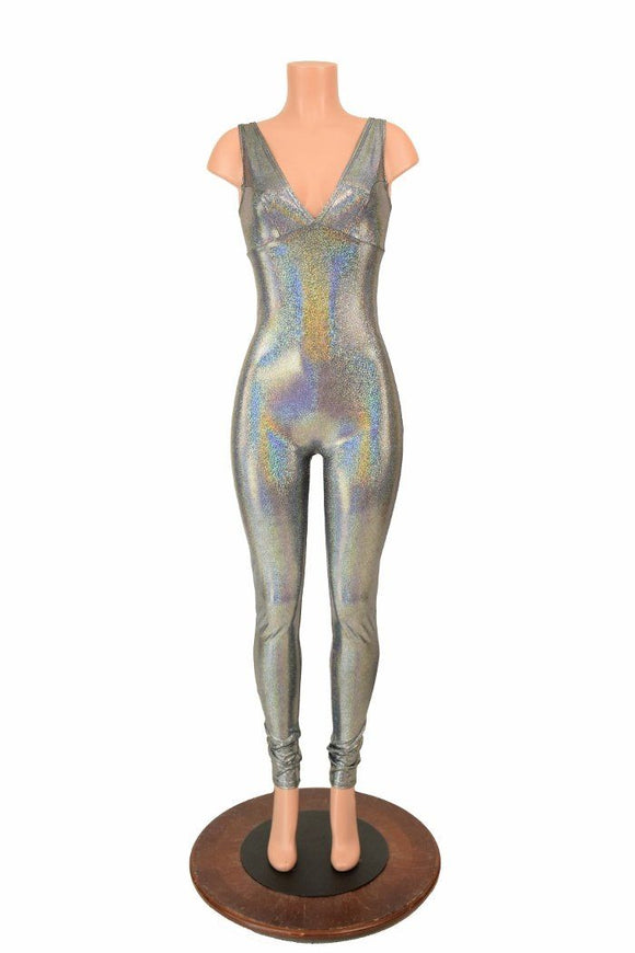 Silver Starlette Tank Catsuit - Coquetry Clothing