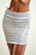 Silver & White Bodycon Skirt - 3