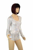Silver & White Ruffle Rump Romper - Coquetry Clothing