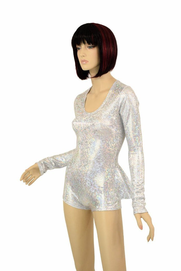 Silver & White Ruffle Rump Romper - Coquetry Clothing