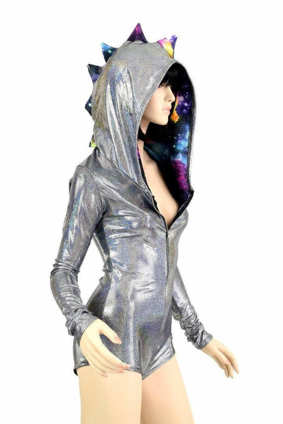 Silver Zippered Dragon Romper - Coquetry Clothing