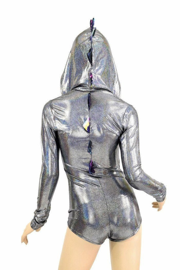 Silver Zippered Dragon Romper - Coquetry Clothing