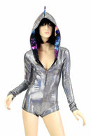 Silver Zippered Dragon Romper - Coquetry Clothing