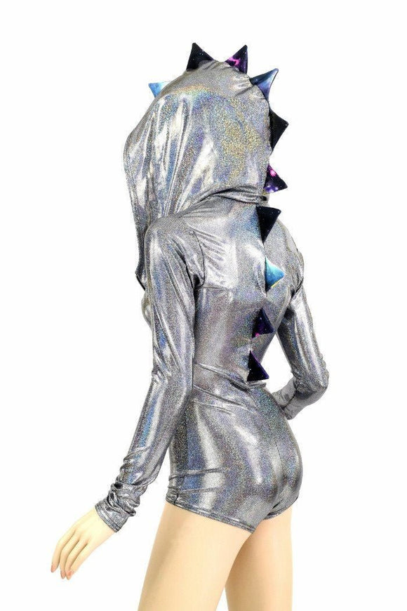 Silver Zippered Dragon Romper - Coquetry Clothing