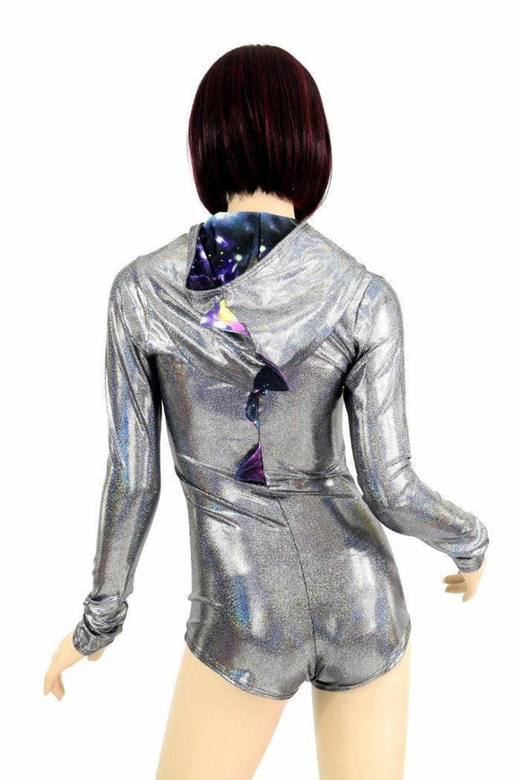 Silver Zippered Dragon Romper - Coquetry Clothing