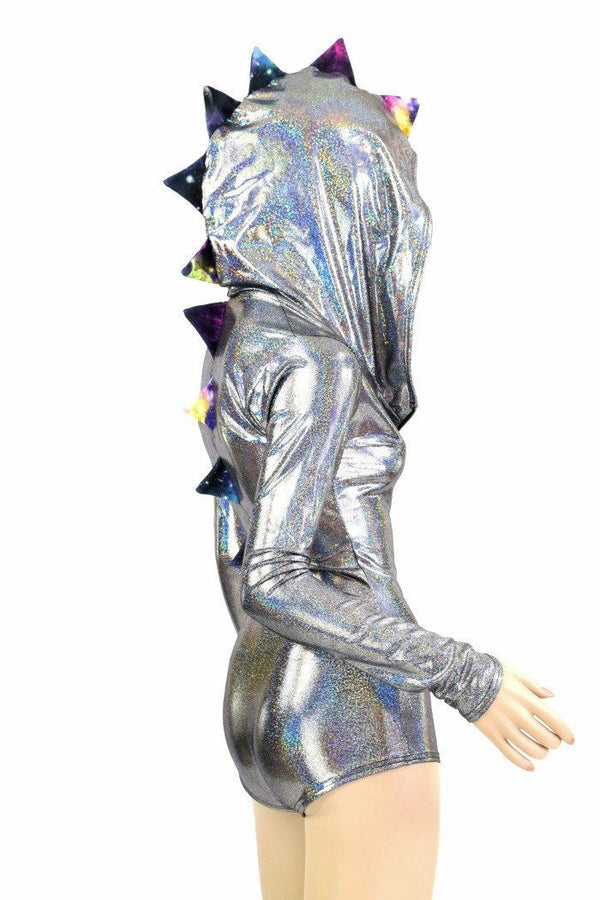 Silver Zippered Dragon Romper - 6