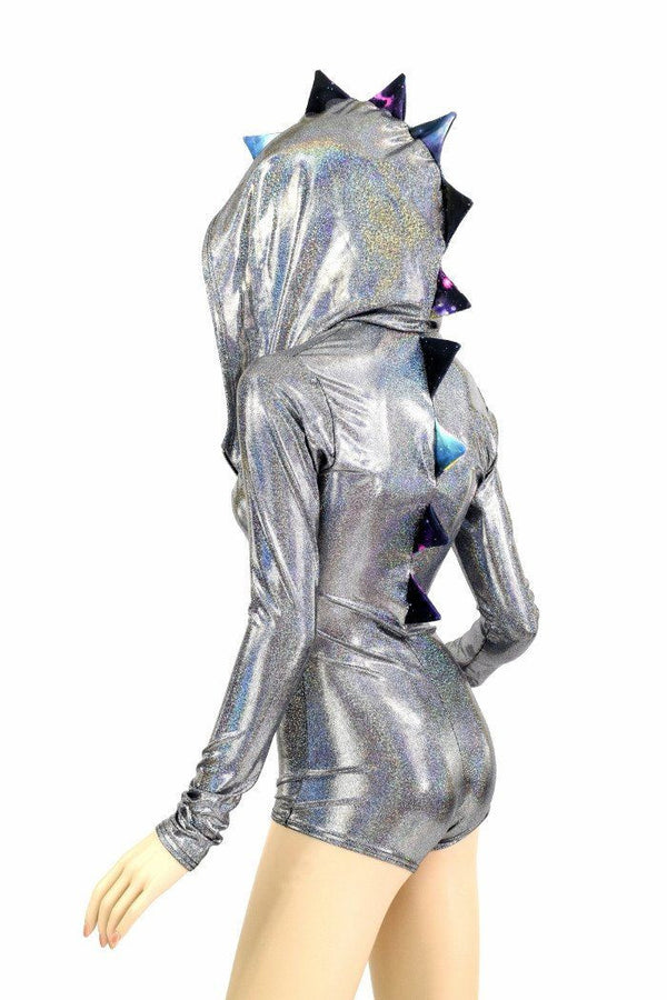 Silver Zippered Dragon Romper - 8