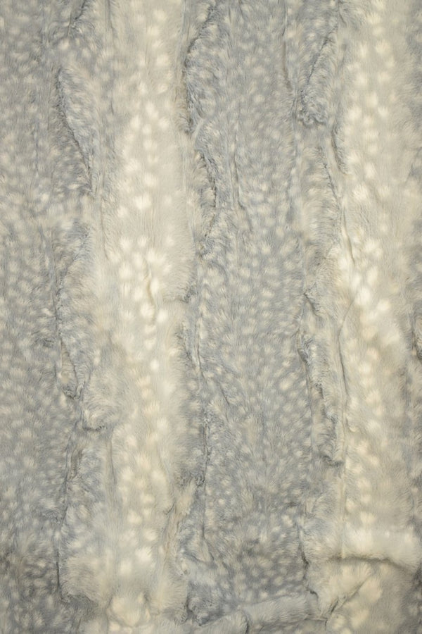 Silver Fawn Minky Faux Fur Fabric - 1
