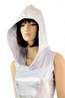 Silvery Holographic Pocket Skater Dress - Coquetry Clothing