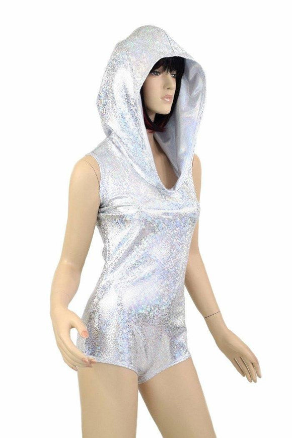 Silvery Sleeveless Hoodie Romper - Coquetry Clothing