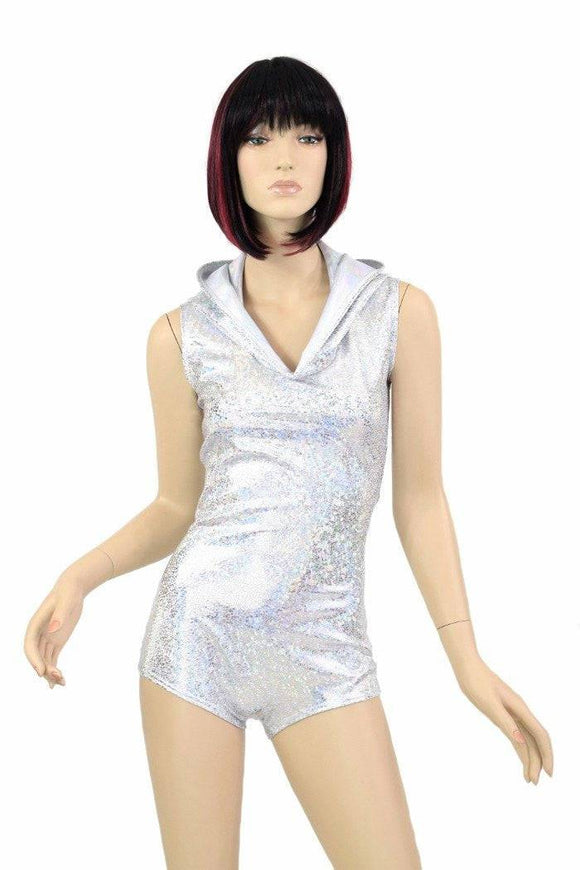 Silvery Sleeveless Hoodie Romper - Coquetry Clothing