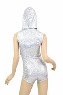 Silvery Sleeveless Hoodie Romper - Coquetry Clothing