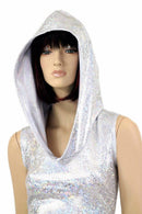 Silvery Sleeveless Hoodie Romper - Coquetry Clothing