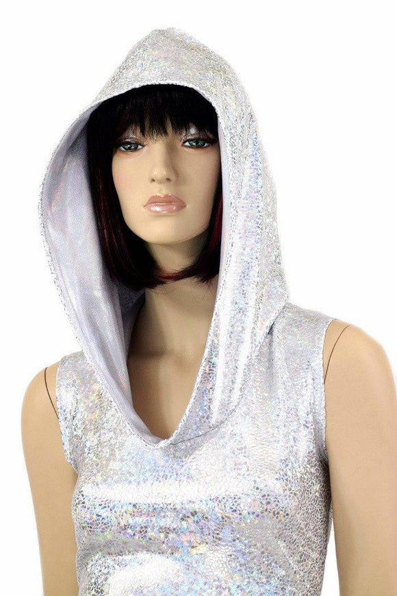 Silvery Sleeveless Hoodie Romper - Coquetry Clothing