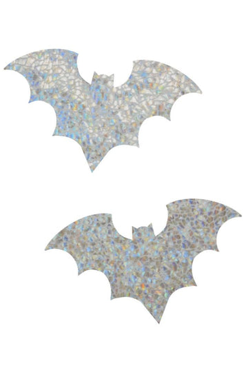 Silvery White Bat Pasties - Coquetry Clothing