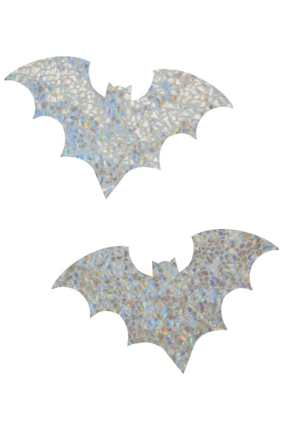 Silvery White Bat Pasties - Coquetry Clothing