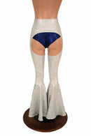 Silvery White Bell Bottom Flare Chaps - Coquetry Clothing