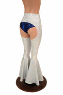Silvery White Bell Bottom Flare Chaps - Coquetry Clothing