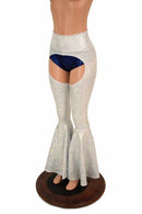 Silvery White Bell Bottom Flare Chaps - Coquetry Clothing