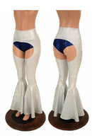 Silvery White Bell Bottom Flare Chaps - Coquetry Clothing
