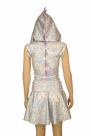 Silvery White Dragon Hoodie & Skirt Set - Coquetry Clothing
