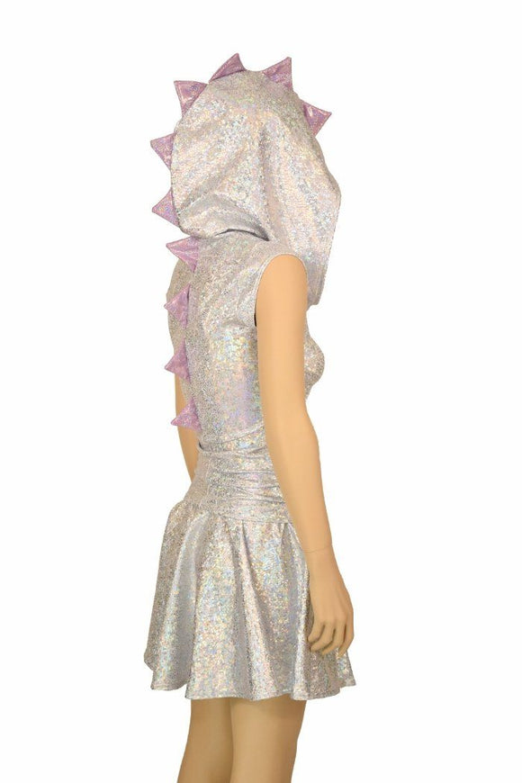 Silvery White Dragon Hoodie & Skirt Set - Coquetry Clothing