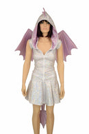 Silvery White Dragon Hoodie & Skirt Set (+Wings & Tail!) - Coquetry Clothing