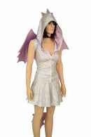 Silvery White Dragon Hoodie & Skirt Set (+Wings & Tail!) - Coquetry Clothing