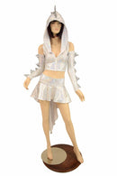 Silvery White Dragon Set (+Dragon Wings!) - Coquetry Clothing