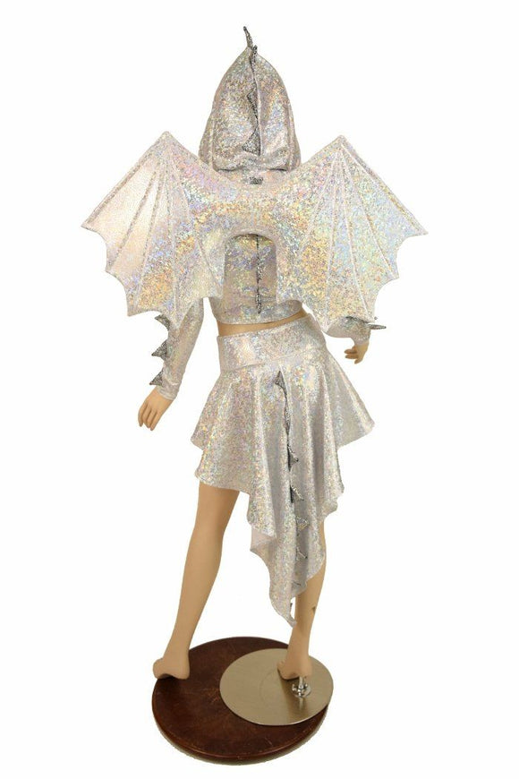 Silvery White Dragon Set (+Dragon Wings!) - Coquetry Clothing