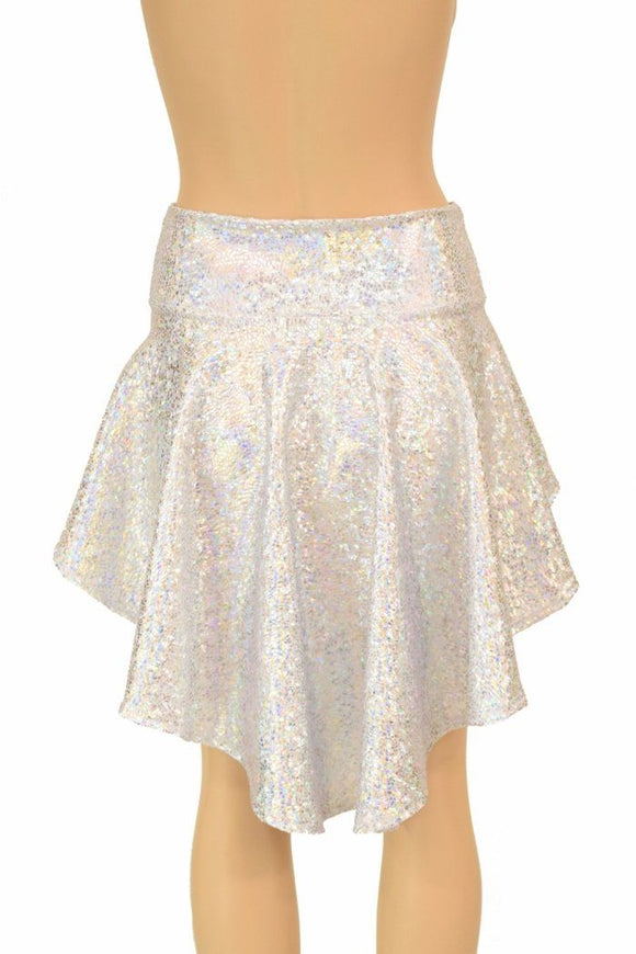 Silvery White Hi Lo Rave Skirt - Coquetry Clothing
