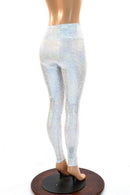 Silvery White High Waist Leggings - Coquetry Clothing