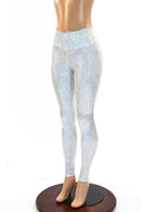 Silvery White High Waist Leggings - Coquetry Clothing