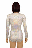 Silvery White Long Sleeve Romper - Coquetry Clothing