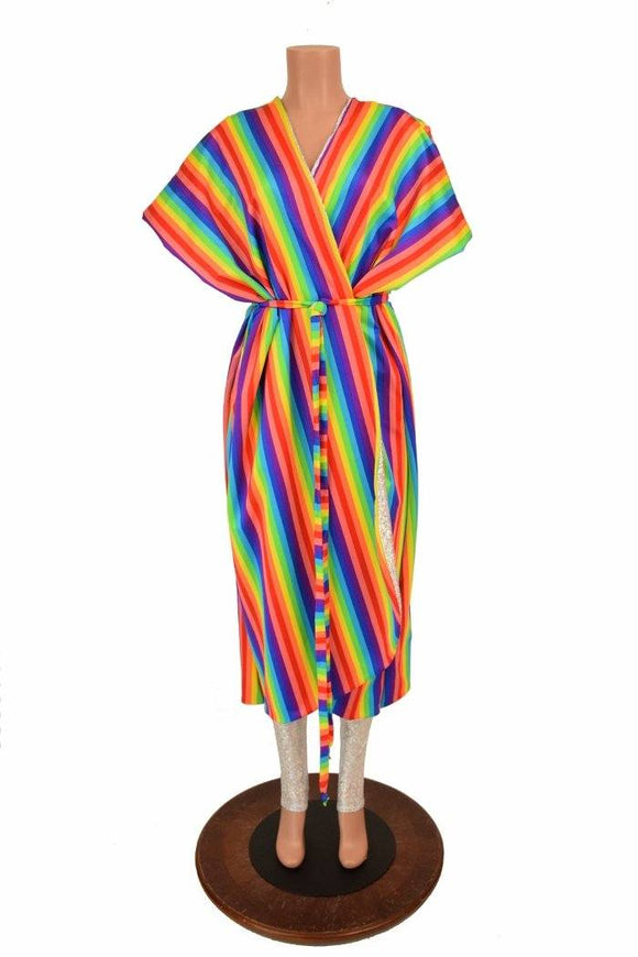 Silvery White & Rainbow Batwing Catsuit - Coquetry Clothing