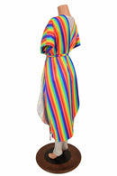Silvery White & Rainbow Batwing Catsuit - Coquetry Clothing