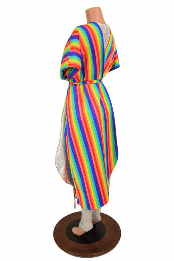 Silvery White & Rainbow Batwing Catsuit - Coquetry Clothing