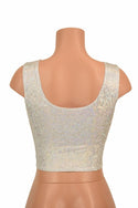 Silvery White Seashell Crop Top - 3