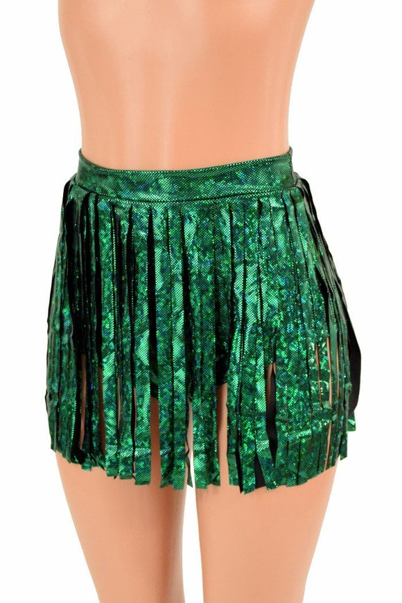 Siren Gladiator Shorts in Green Kaleidoscope - Coquetry Clothing