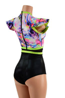 Siren Romper with Keyhole and Mesh Waistband - Coquetry Clothing