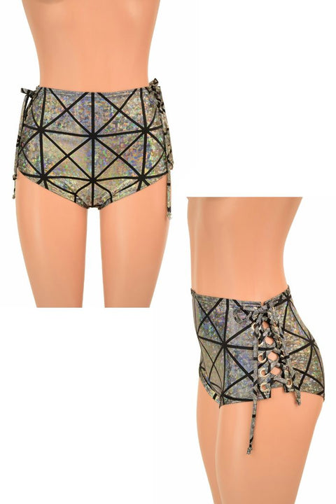 High Waist "Siren" Lace Up Shorts - Coquetry Clothing