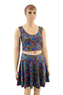 Skater Skirt and Crop Tank Set in Radioactive - Coquetry Clothing