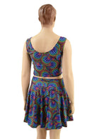 Skater Skirt and Crop Tank Set in Radioactive - Coquetry Clothing