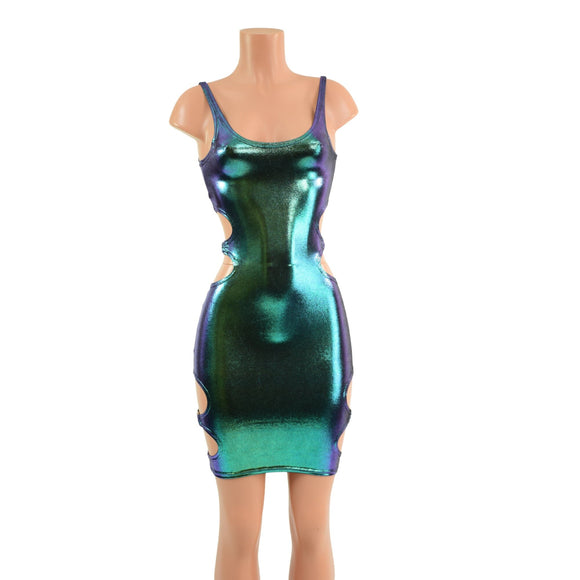 Skinny Strap Bodycon Tank Dress with O - Ring Cutouts - Coquetry Clothing