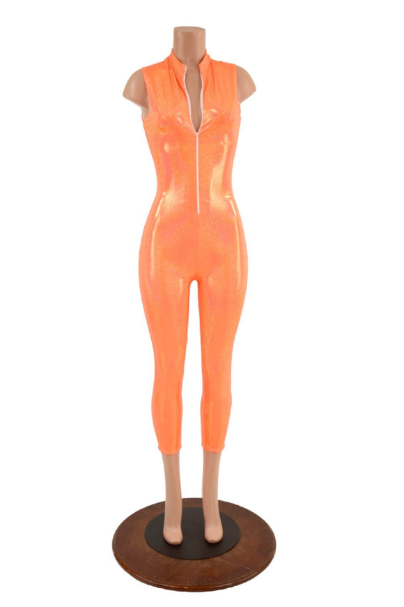 Sleeveless Capri Length Catsuit with Stella Neckline - Coquetry Clothing