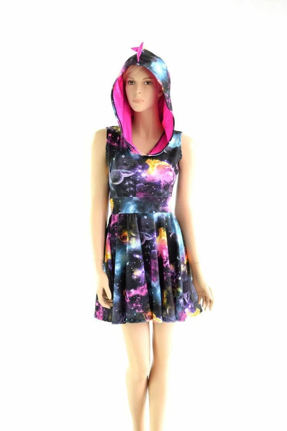 Sleeveless Dragon Hoodie Skater Dress - Coquetry Clothing
