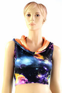 Sleeveless Galaxy Crop Hoodie - 3