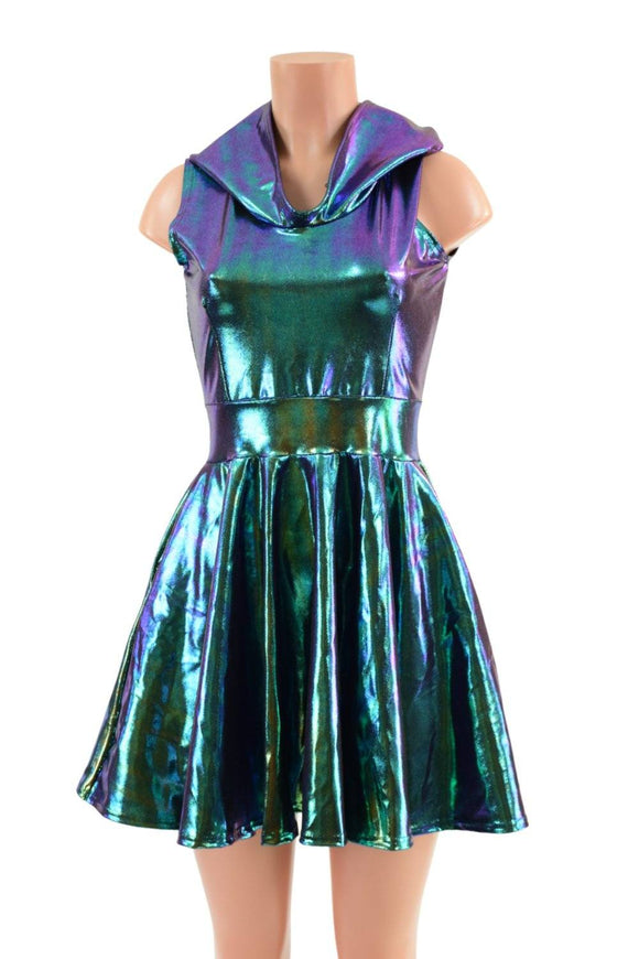Sleeveless Hooded Pocket Skater Dress - Coquetry Clothing