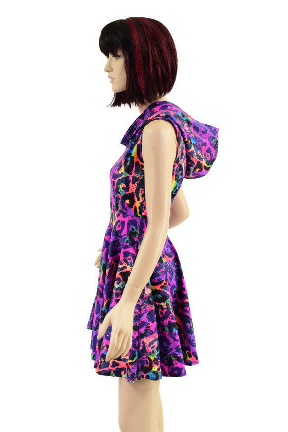 Sleeveless Hooded Pocket Skater Dress - Coquetry Clothing