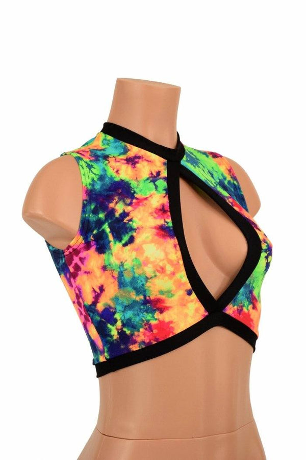 Sleeveless Keyhole Top in Acid Splash - 2